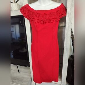 Bisou bisou red dress midi SZ 6 used good condition